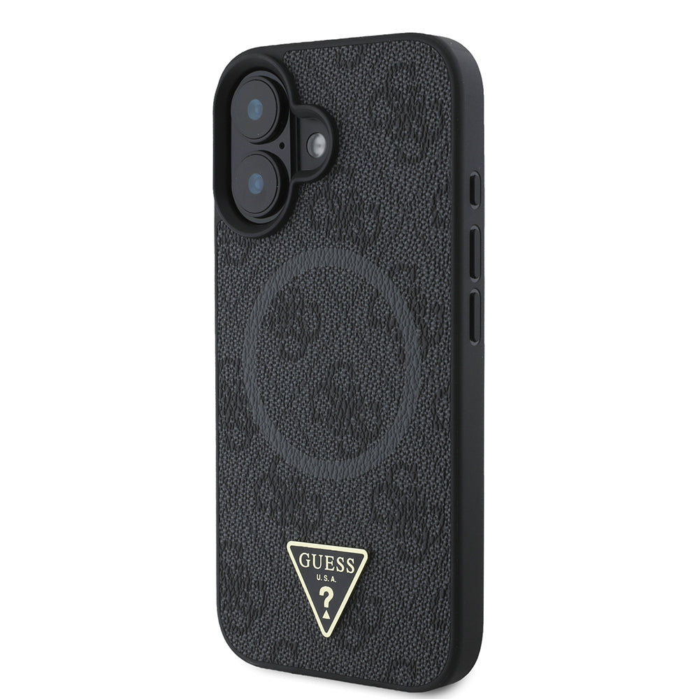 Guess iPhone 16 Orjinal Lisanslı Magsafe Şarj Özellikli PU Üçgen Logo 4G Desenli Telefon Kılıfı-16 Guess iPhone 16 Orjinal Lisanslı Magsafe Şarj Özellikli PU Üçgen Logo 4G Desenli Telefon Kılıfı-16
